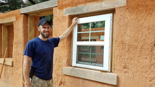 install of windows into a cob house
