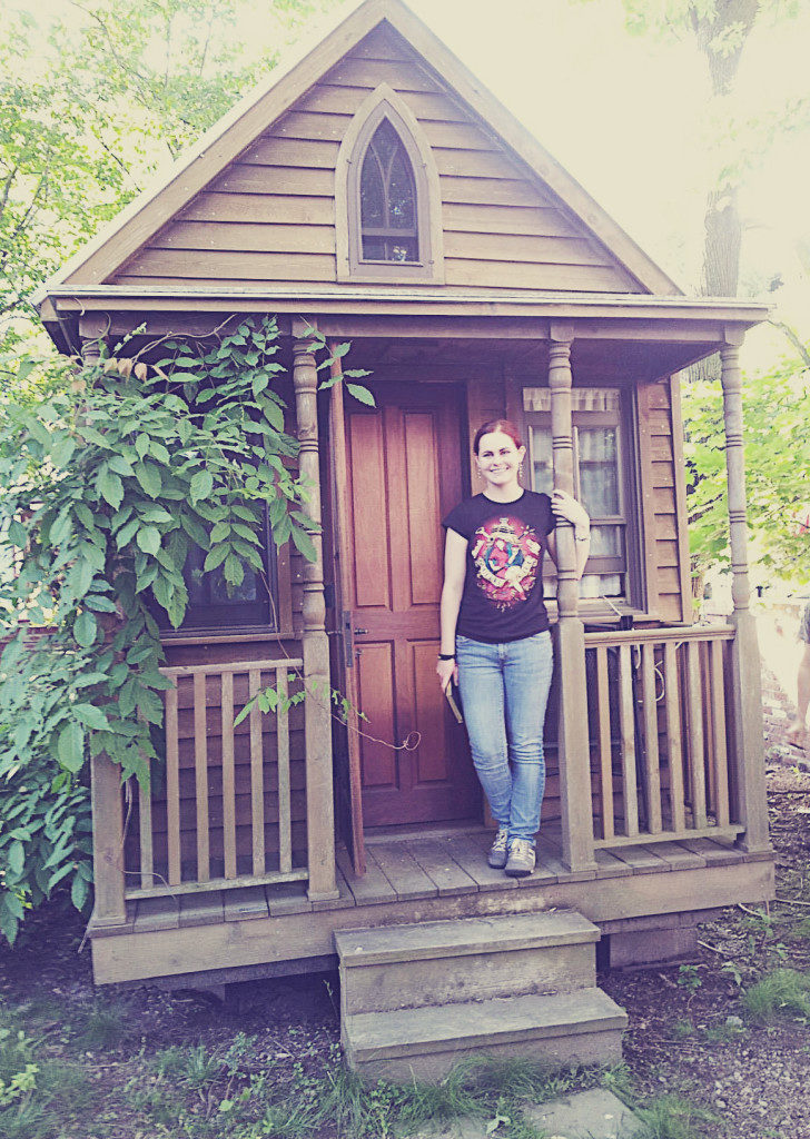 Me, on the porch of Jay Shafer's original tiny house