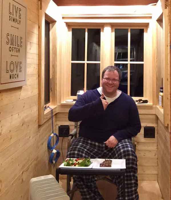 first dinner in my tiny house