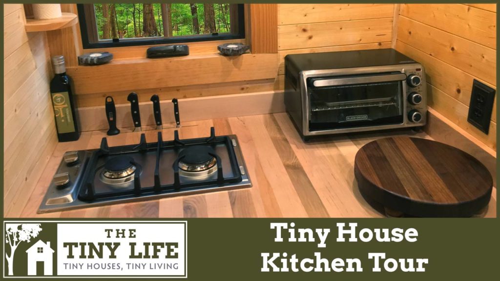 video tour of tiny house kitchen