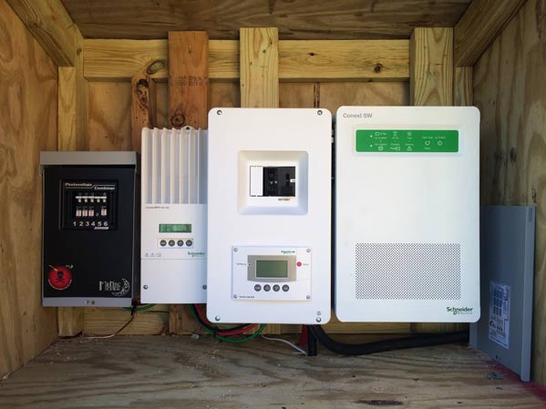 inverter, charge controller, panel