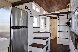 kitchen storage in a tiny house