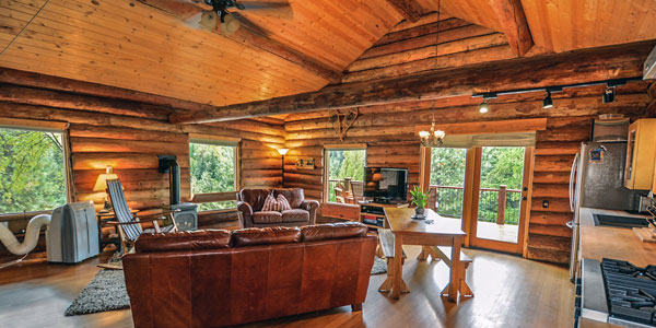 warm cabin interior