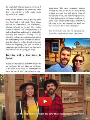 tiny house owner feature article