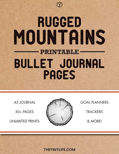 masculin printable bullet journal pages of moutains