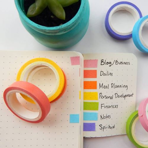 color coding key with washi tape