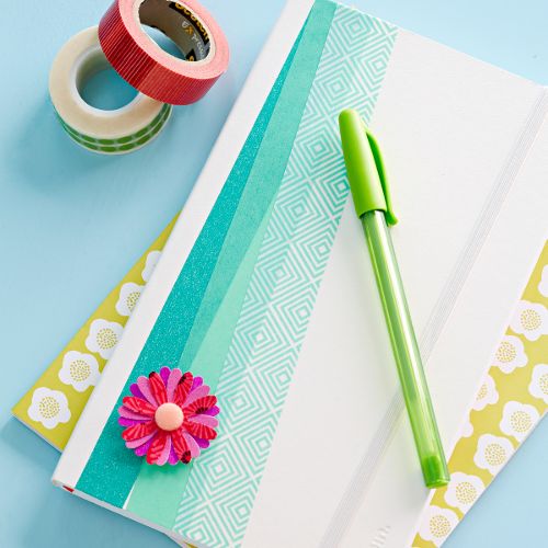 journal cover with washi tape design idea