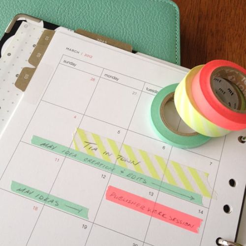 washi tape calendar schedule