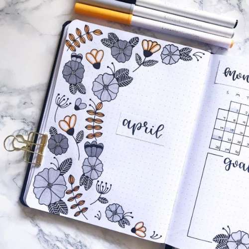 april flowers month cover page design