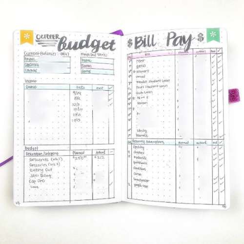 budget bullet journal