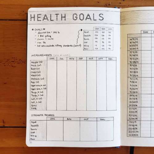 bullet journal health goals