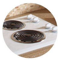 A traditional electric coil stovetop with two or four burners, is a nice option for a tiny kitchen, but uses a lot of power.