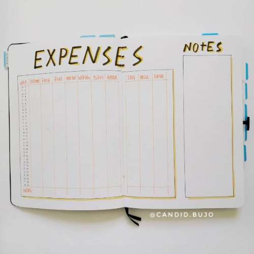 expense tracking page spread