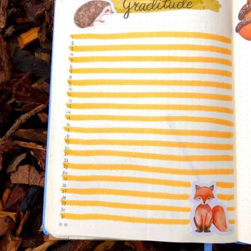 fox gratitude log for bullet journal