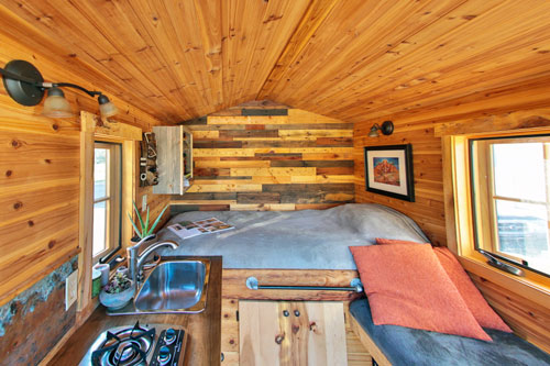 ground floor bedroom in a tiny house