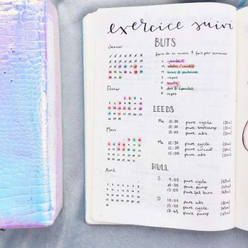 monthly exercise tracker page