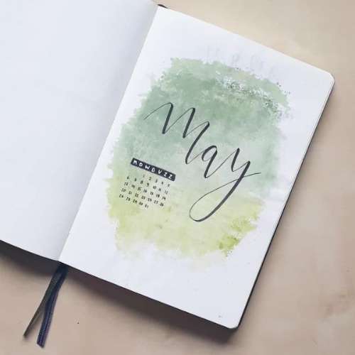 water color monthly bujo