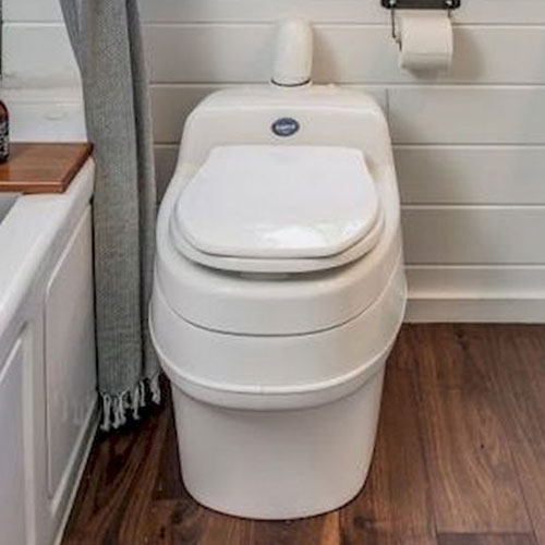composting toilet in a tiny house