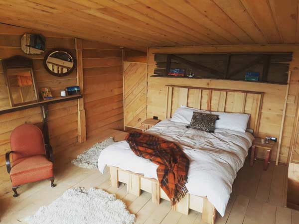 bedroom in a shed