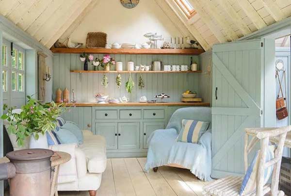 cottage style shed converted into a living space