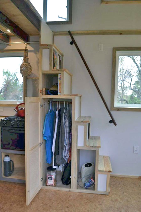 use steep steps to save floor space