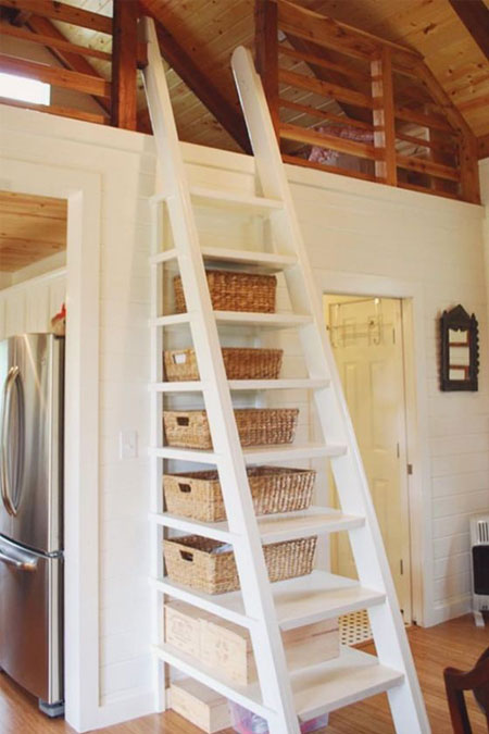 modified ladder doubles as storage space