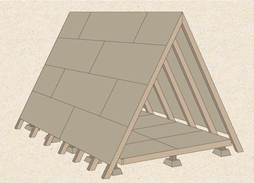Install plywood on a-frame roof