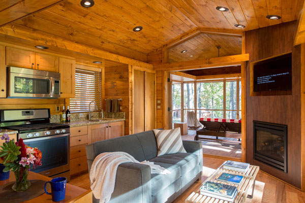 living area in escape cabin