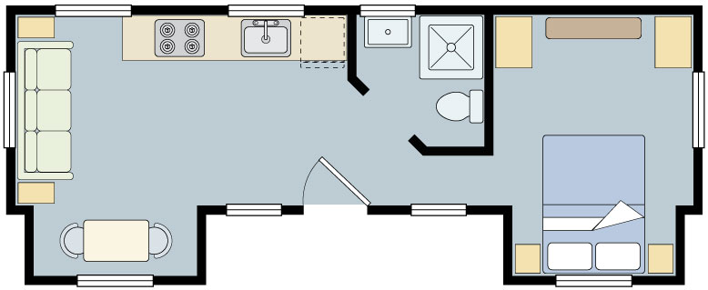 Tiny House With Slide Out Floor Plan