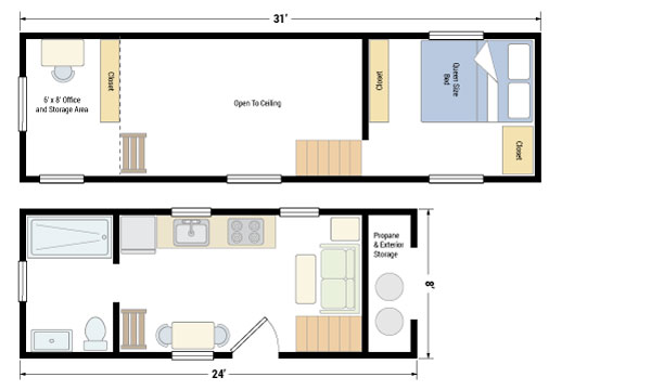 Tiny House Floorplans for 32-Foot trailer