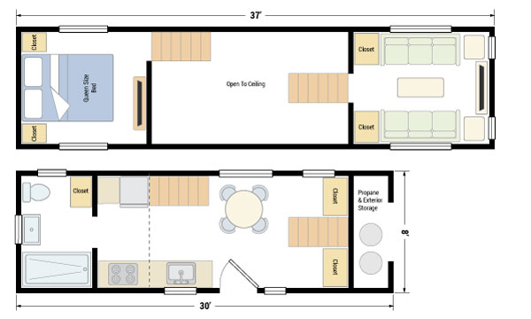 38 Foot Floorplan for a Gooseneck Tiny House