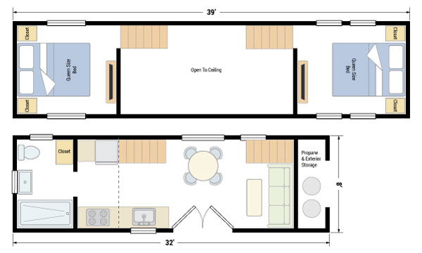 Floorplan for a 40 Foot Gooseneck Tiny House 