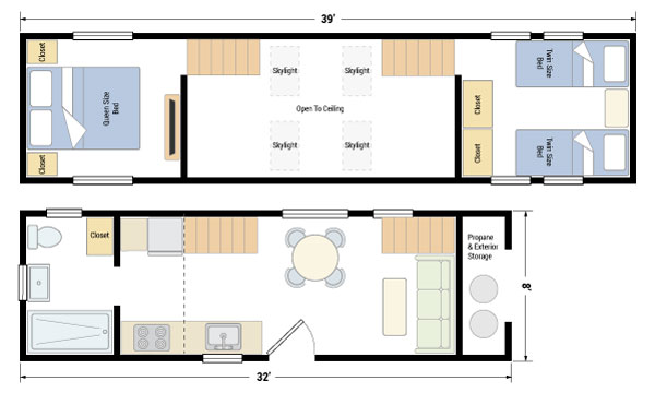 40 Foot Tiny House Floorplan