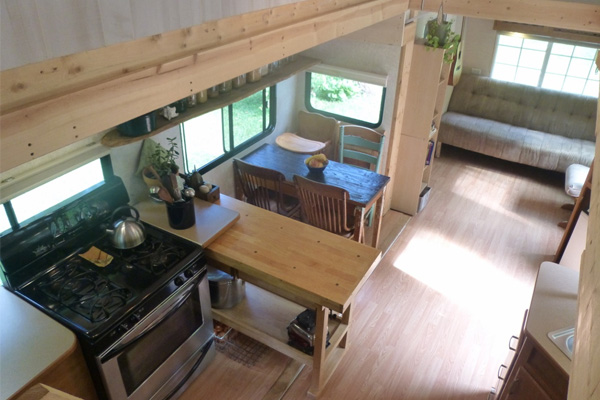 kitchen slide out in tiny house