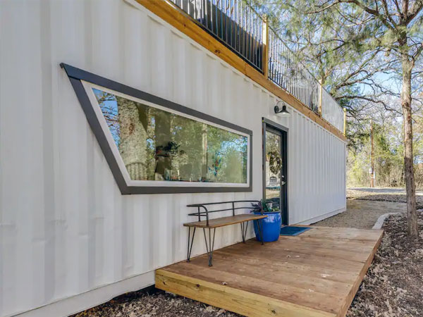 Shipping container tiny home for rent in TX