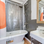 Bathroom of container house in Texas for rent