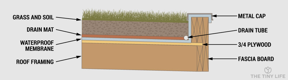 diagram of a green roof construction