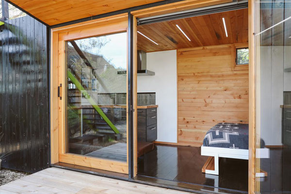 open french doors on tiny house