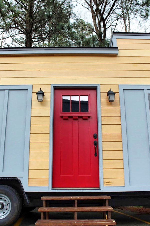 tiny home red front door