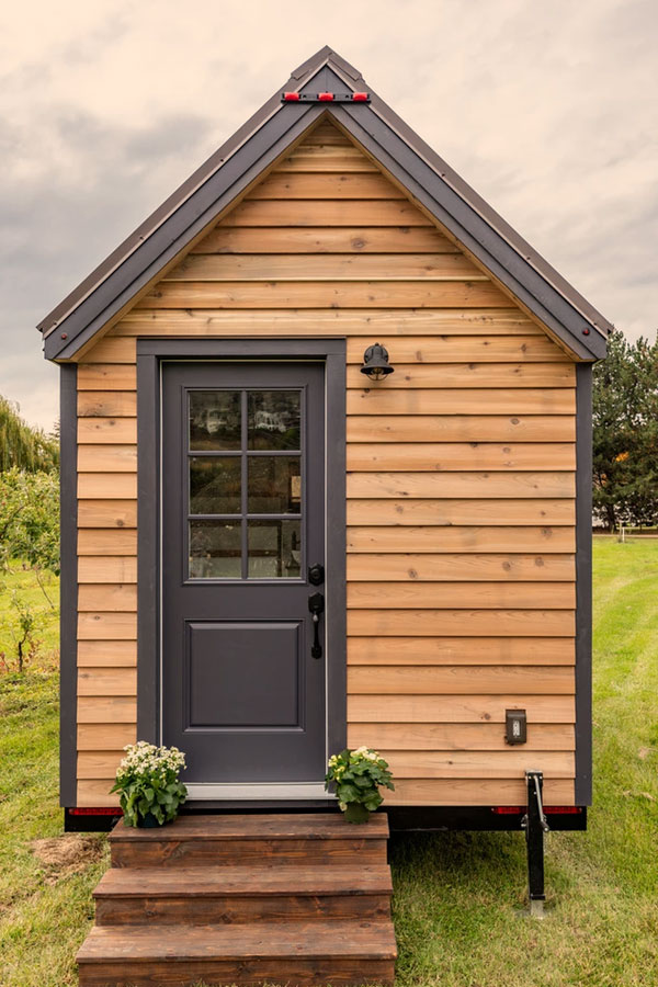 tiny house solid wood front door