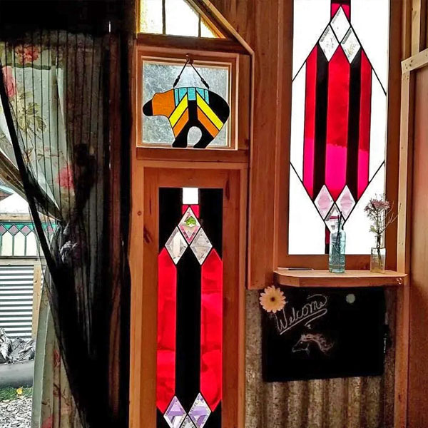 stained glass design tiny home
