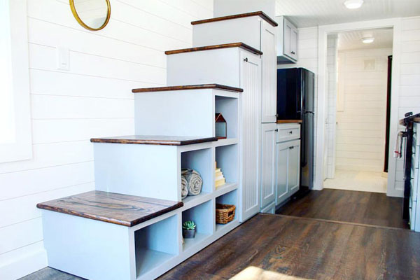 Stairs With Storage in a tiny house