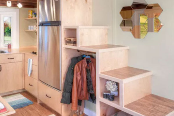 storage under stairs in tiny house