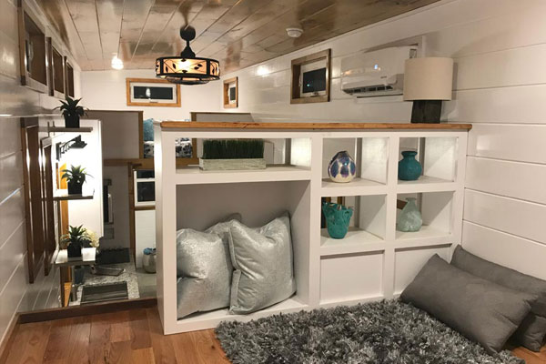 storage walls in a tiny home