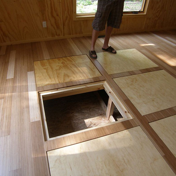 under floor storage space