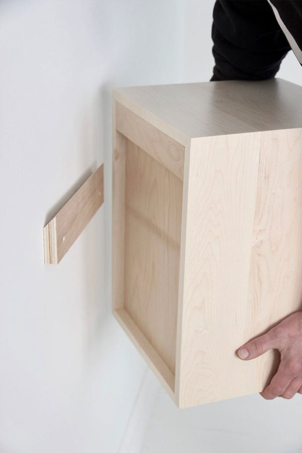 hanging a storage cabinet with a french cleat