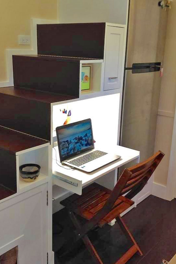 making the best use of space in a tiny house office