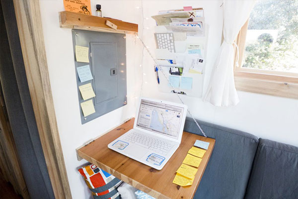 natural light in a tiny house office