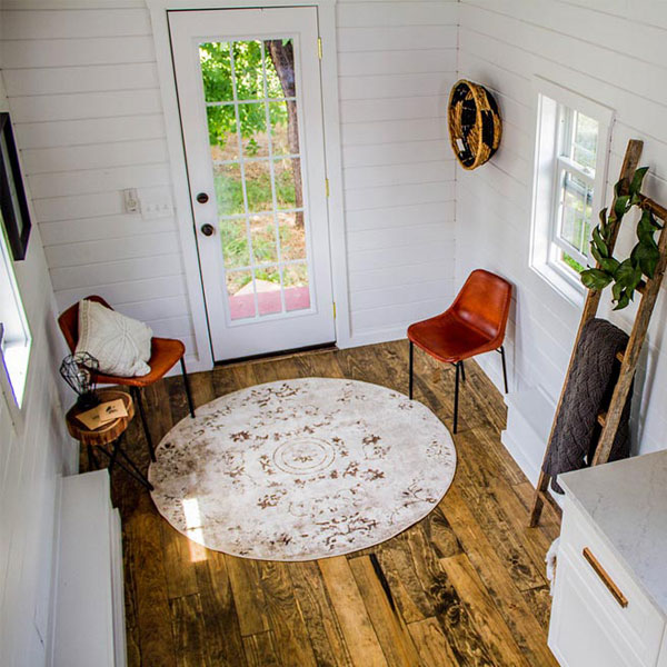 tiny house living space chairs