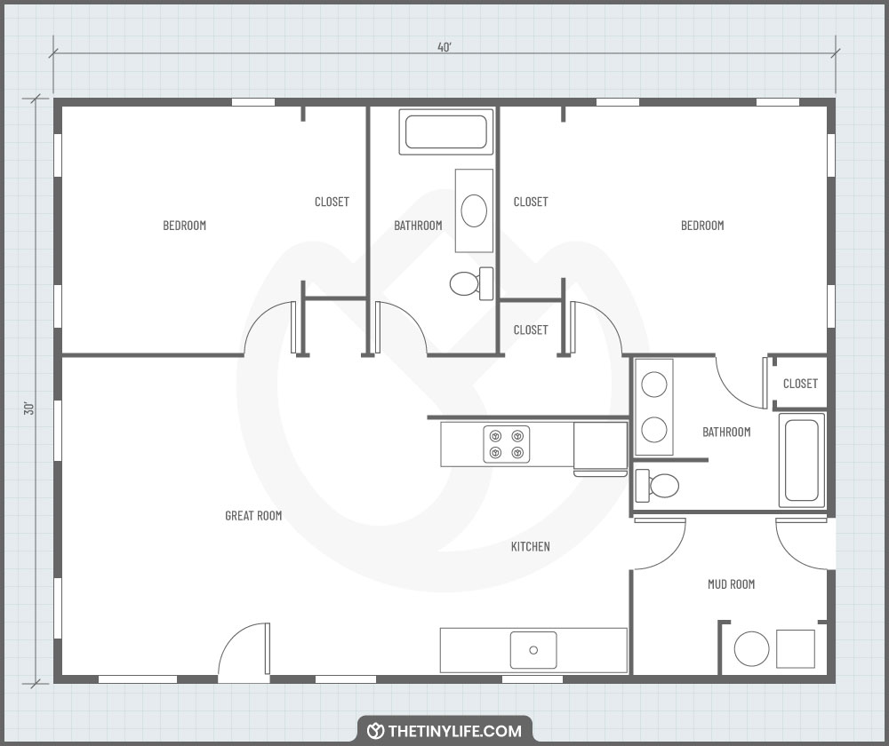 1200 square foot barndominium floorplan